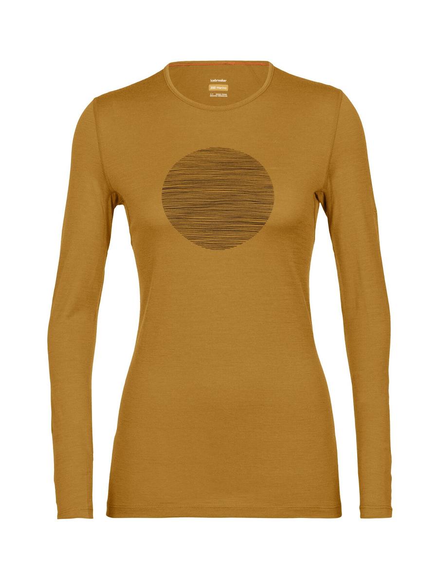 Clove Icebreaker Merino 200 Oasis Long Sleeve Crewe Ski Circle Women's Base Layers | AU 1835SGLO